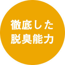 徹底した脱臭能力 徹底した脱臭能力