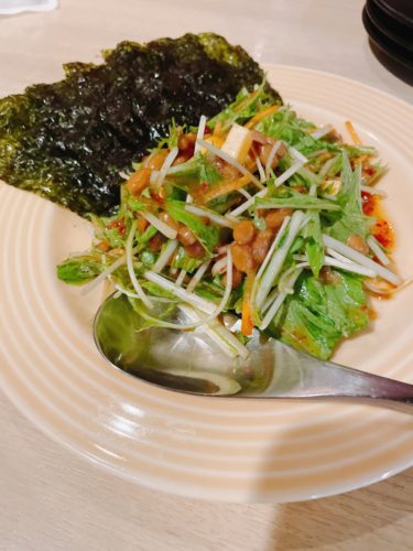 久々の納豆サラダが抜群にうまい！思い出が～！　　　　　剣や